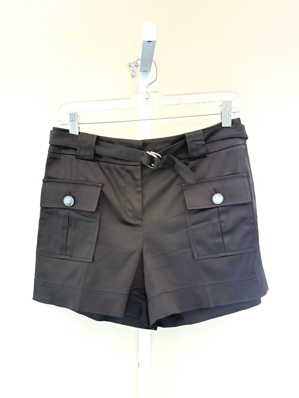 Guess by Marciano Black Cargo Shorts Belted Utility Pockets Size 4